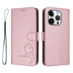 Litter Panda Embossing RFID Leather Phone Case with Lanyard, For iPhone 16 Pro, For iPhone 16 Plus, For iPhone 16 - Image 2