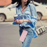 Litter Panda Embossing RFID Leather Phone Case with Lanyard, For iPhone 15, For iPhone 14 Plus, For iPhone 14 / 13 - Image 9