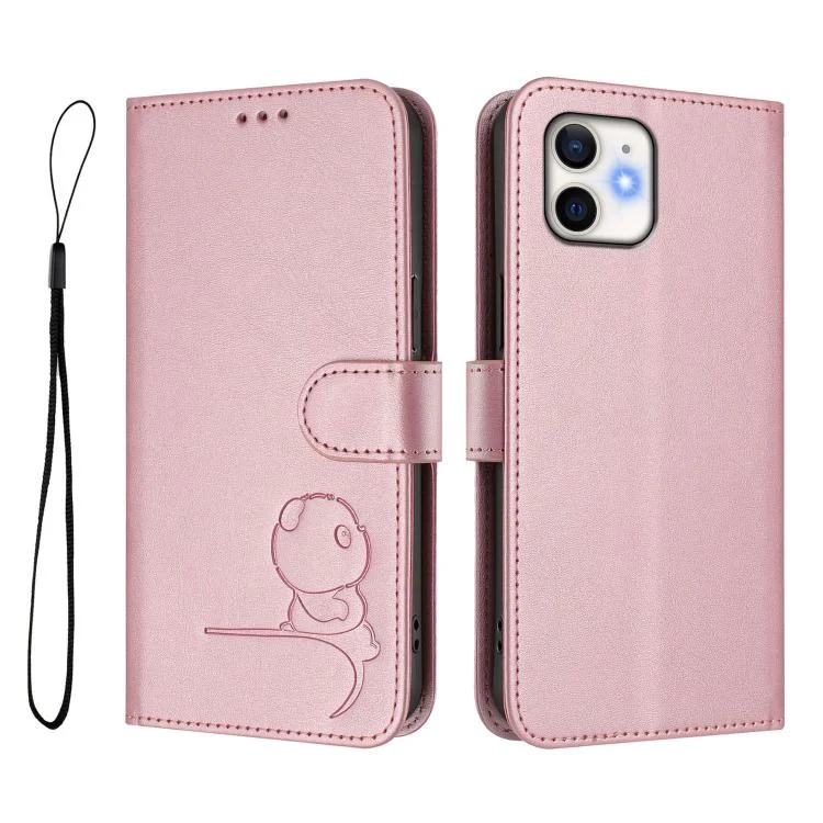 EDA008247118A_1.webp Litter Panda Embossing RFID Leather Phone Case with Lanyard, For iPhone 12 / 12 Pro, For iPhone 12 Pro Max, For iPhone 12 mini - Image 2