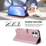 Litter Panda Embossing RFID Leather Phone Case with Lanyard, For iPhone 12 / 12 Pro, For iPhone 12 Pro Max, For iPhone 12 mini - Image 4