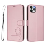Litter Panda Embossing RFID Leather Phone Case with Lanyard, For iPhone 11 Pro Max, For iPhone 11, For iPhone 11 Pro - Image 2