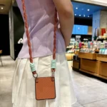 Woven Texture Phone Case With Colorful Lanyard, For Samsung Galaxy Z Flip7 5G - Image 5