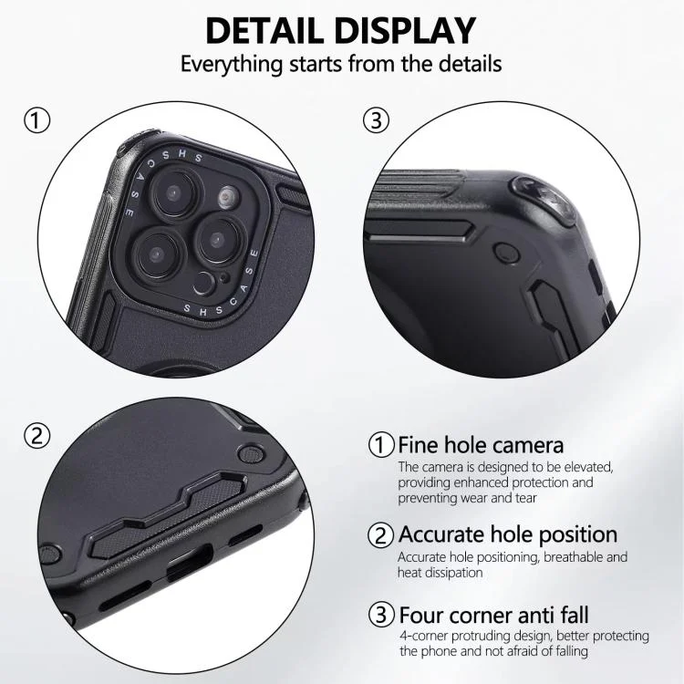 EDA008341002A_2.webp Three-core Mecha 360 Degree Rotation Magnetic Holder Phone Case, For iPhone 12, For iPhone 12 Pro, For iPhone 11 - Image 6