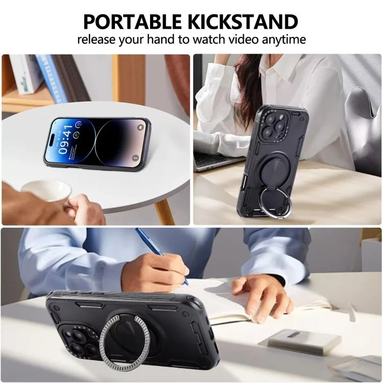 EDA008341002A_5.webp Three-core Mecha 360 Degree Rotation Magnetic Holder Phone Case, For iPhone 12, For iPhone 12 Pro, For iPhone 11 - Image 9