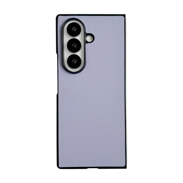 Morandi Solid Color Leather Texture Phone Case, For Samsung Galaxy Z Fold7 5G