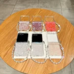 Three Parts Pearlescent Shell Texture Phone Case with Bracelet, For Samsung Galaxy Z Flip7 5G - Image 4