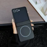 Three Parts Carbon Fiber Texture MagSafe Phone Case, For Samsung Galaxy Z Flip7, For Samsung Galaxy Z Flip6