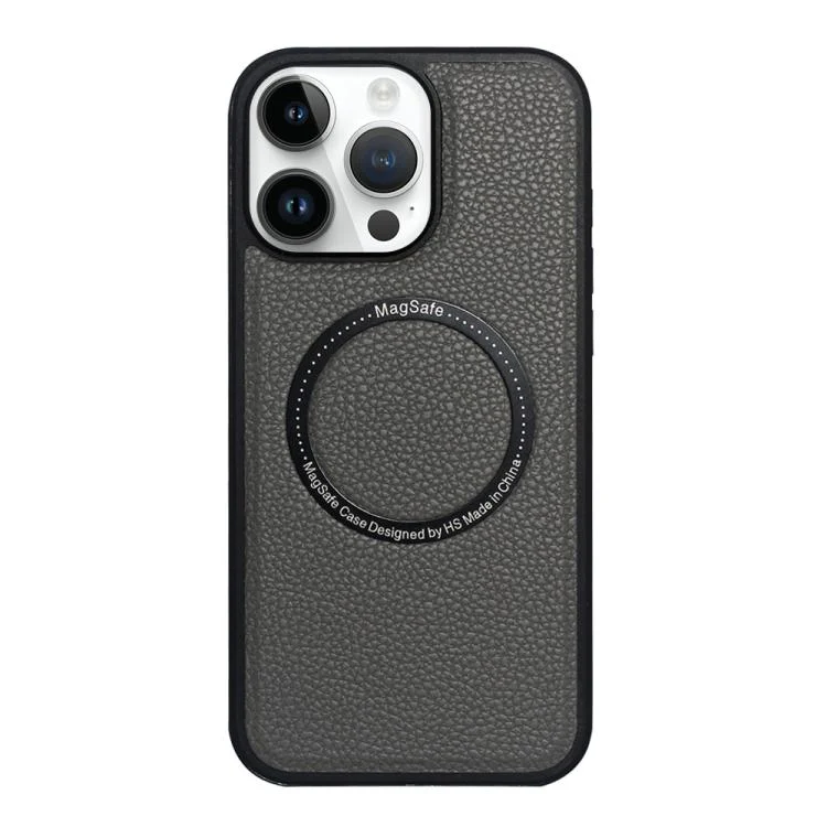 Litchi Texture PU MagSafe Back Cover Phone Case, For iPhone 12 Pro Max, For iPhone 11