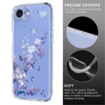 Flower Pattern Painted TPU Phone Case, For iPhone 16e, For iPhone 16 Pro Max, For iPhone 16 Pro, For iPhone 16 Plus - Image 6