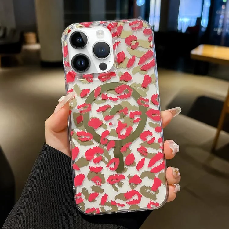 Leopard MagSafe Dual-side Laminating IMD Phone Case, For iPhone 14 Pro, For iPhone 13 Pro Max, For iPhone 13 Pro, For iPhone 13