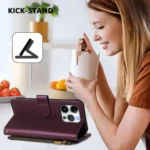 Butterfly Love Flower Multi-card Zipper Wallet Leather Phone Case, For iPhone 16 Pro, For iPhone 16 Plus - Image 5