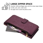 Butterfly Love Flower Multi-card Zipper Wallet Leather Phone Case, For iPhone 16, For iPhone 15 Pro Max - Image 3