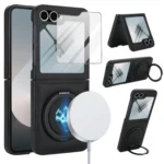 Folding Rotation Holder MagSafe Film Integrated Leather Phone Case, For Samsung Galaxy Z Flip6, For Samsung Galaxy Z Fold6