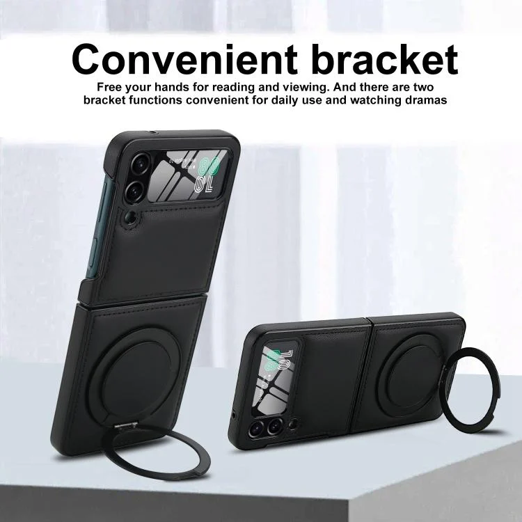 EDA008385010A_3.webp Folding Rotation Holder MagSafe Film Integrated Leather Phone Case, For Samsung Galaxy Z Flip3 5G, For Samsung Galaxy Z Fold3 5G - Image 4