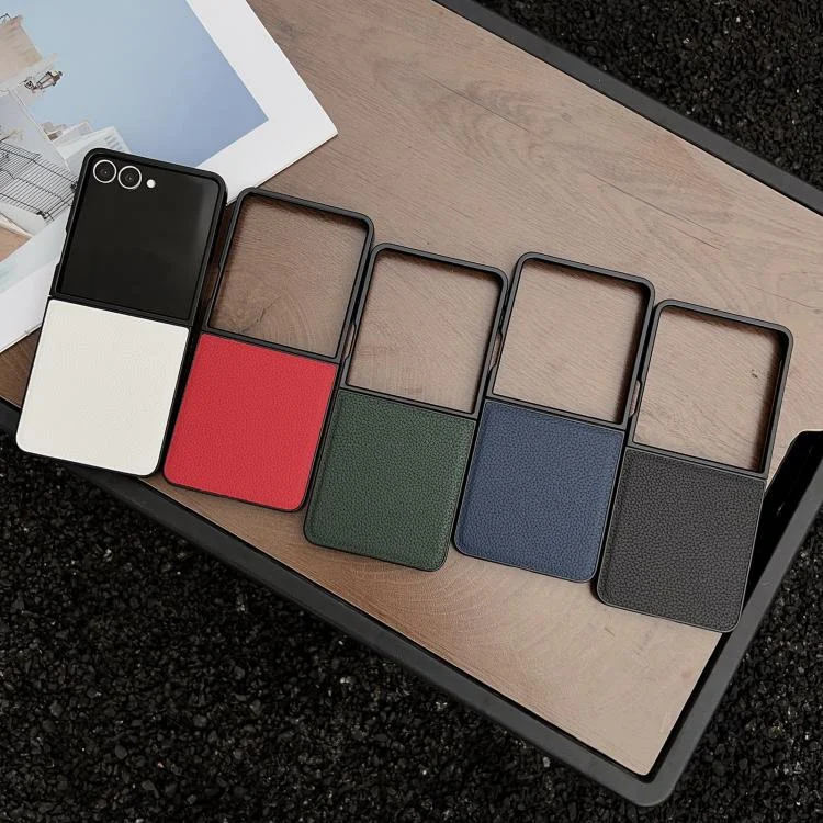 EDA008385103A_1.webp Litchi Texture Folding Back Cover Phone Case, For Samsung Galaxy Z Flip7, For Samsung Galaxy Z Flip6, For Samsung Galaxy Z Flip5 - Image 2
