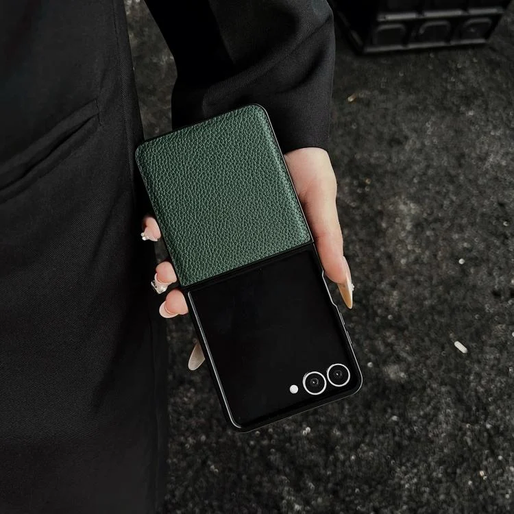 EDA008385103A_6.webp Litchi Texture Folding Back Cover Phone Case, For Samsung Galaxy Z Flip7, For Samsung Galaxy Z Flip6, For Samsung Galaxy Z Flip5 - Image 7