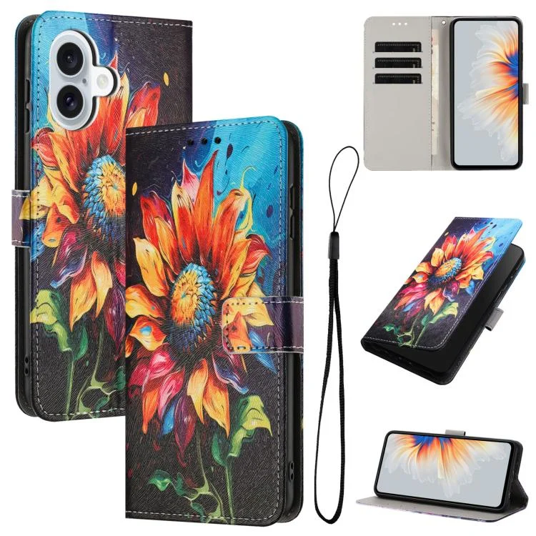 Color Drawing Pattern Leather Phone Case, For iPhone 17, For iPhone 17 Air