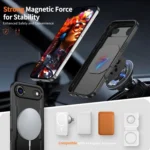 Metal 360 Degree Rotation Holder MagSafe Phone Case, For iPhone 17 Air, For iPhone 16 Pro Max, For iPhone 16 Pro - Image 2