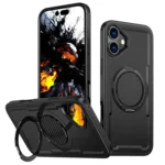 Metal 360 Degree Rotation Holder MagSafe Phone Case, For iPhone 16 Plus, For iPhone 16