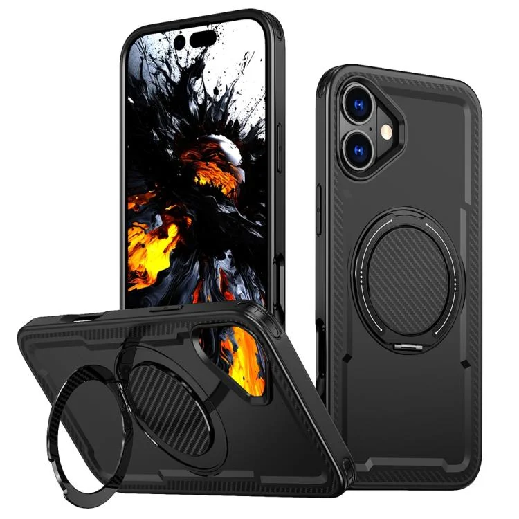 EDA008391507A.webp Metal 360 Degree Rotation Holder MagSafe Phone Case, For iPhone 16 Plus, For iPhone 16 - Image 1