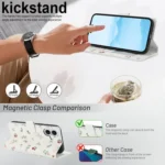 Flower Pattern Buckle Leather Phone Case with Lanyard, For iPhone 16, For iPhone 15 Pro Max, For iPhone 15 Pro, For iPhone 15 Plus / 14 Plus - Image 4