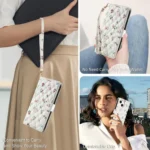 Flower Pattern Buckle Leather Phone Case with Lanyard, For iPhone 15, For iPhone 14 / 13, For iPhone 14 Pro, For iPhone 14 Pro Max - Image 5
