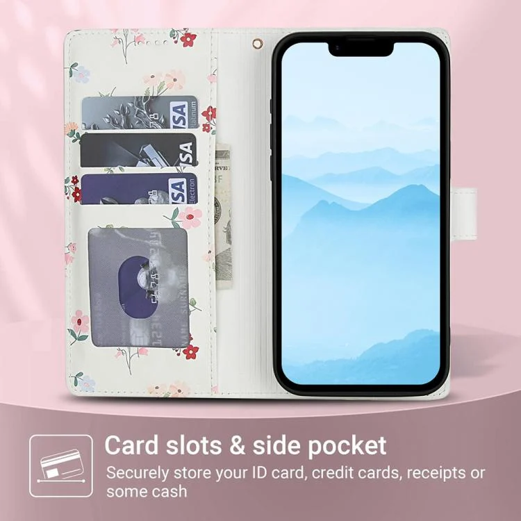 EDA008395220A_2.webp Flower Pattern Buckle Leather Phone Case with Lanyard, For iPhone 12 / 12 Pro, For iPhone 12 Pro Max, For iPhone 12 mini, For iPhone 11 Pro Max - Image 3