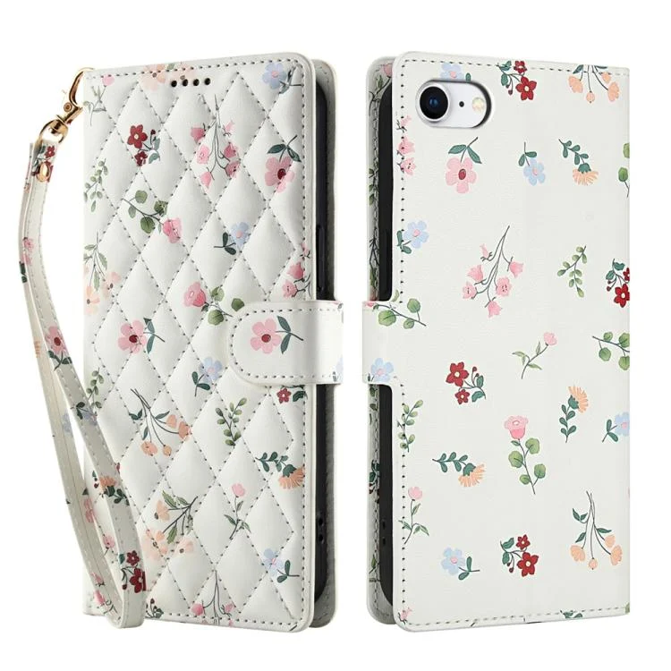 EDA008395226A_1.webp Flower Pattern Buckle Leather Phone Case with Lanyard, For iPhone SE 2022 / SE 2020 / 8 / 7, For iPhone 13 Pro Max, For iPhone 13 Pro, For iPhone 13 mini - Image 2