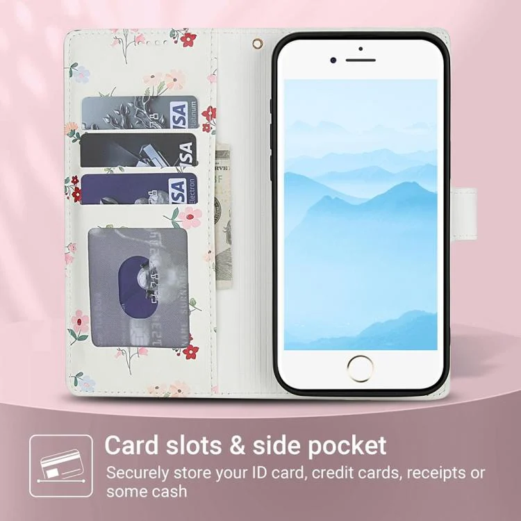 EDA008395226A_2.webp Flower Pattern Buckle Leather Phone Case with Lanyard, For iPhone SE 2022 / SE 2020 / 8 / 7, For iPhone 13 Pro Max, For iPhone 13 Pro, For iPhone 13 mini - Image 3
