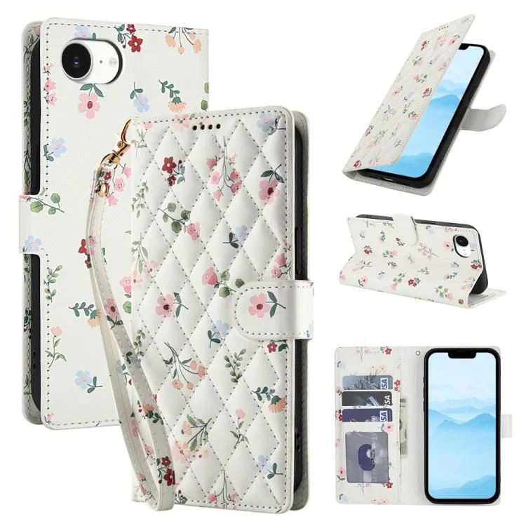 EDA008395230A.webp Flower Pattern Buckle Leather Phone Case with Lanyard, For iPhone 16e, For iPhone 16 Pro Max, For iPhone 16 Pro, For iPhone 16 Plus - Image 1