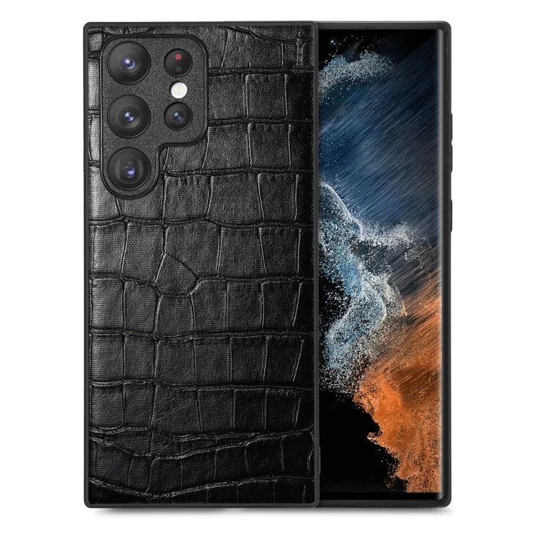 Crocodile Grain Leather Back Cover Phone Case, For Samsung Galaxy S23 5G, For Samsung Galaxy S23+ 5G, For Samsung Galaxy S23 Ultra 5G