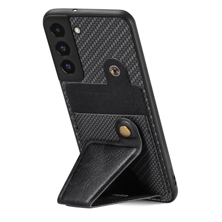 SYA002155801A_2.webp Carbon Fiber Wallet Flip Card K-shaped Holder Phone Case, For Samsung Galaxy S22 5G, For Samsung Galaxy S22+ 5G, For Samsung Galaxy S22 Ultra 5G, For Samsung Galaxy S21 5G - Image 4