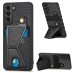 Carbon Fiber Wallet Flip Card K-shaped Holder Phone Case, For Samsung Galaxy S21+ 5G, For Samsung Galaxy S21 Ultra 5G, For Samsung Galaxy S20+, For Samsung Galaxy S20