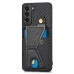 Carbon Fiber Wallet Flip Card K-shaped Holder Phone Case, For Samsung Galaxy S21+ 5G, For Samsung Galaxy S21 Ultra 5G, For Samsung Galaxy S20+, For Samsung Galaxy S20 - Image 3