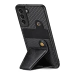 Carbon Fiber Wallet Flip Card K-shaped Holder Phone Case, For Samsung Galaxy S21+ 5G, For Samsung Galaxy S21 Ultra 5G, For Samsung Galaxy S20+, For Samsung Galaxy S20 - Image 4