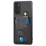 Carbon Fiber Wallet Flip Card K-shaped Holder Phone Case, For Samsung Galaxy S20 FE, For Samsung Galaxy A50, For Samsung Galaxy A14 5G, For Samsung Galaxy A13  5G - Image 3