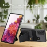 Carbon Fiber Wallet Flip Card K-shaped Holder Phone Case, For Samsung Galaxy S20 FE, For Samsung Galaxy A50, For Samsung Galaxy A14 5G, For Samsung Galaxy A13  5G - Image 5