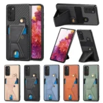 Carbon Fiber Wallet Flip Card K-shaped Holder Phone Case, For Samsung Galaxy S20 FE, For Samsung Galaxy A50, For Samsung Galaxy A14 5G, For Samsung Galaxy A13  5G - Image 2