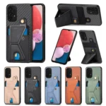 Carbon Fiber Wallet Flip Card K-shaped Holder Phone Case, For Samsung Galaxy A13 4G, For Samsung Galaxy A04 4G - Image 2