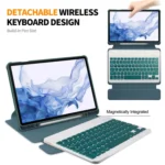 ENKAY 360 Degree Rotation Leather TPU Smart Case with Wireless Keyboard, For Samsung Galaxy Tab S9 - Image 2