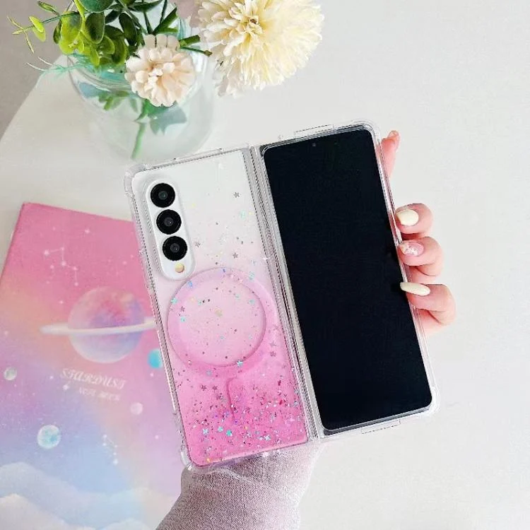 Magsafe Glitter TPU Phone Protective Case, For Samsung Galaxy Z Fold7, For Samsung Galaxy Z Fold6, For Samsung Galaxy Z Fold5, For Samsung Galaxy Z Fold4