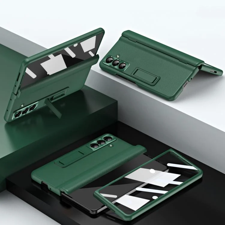 SYA002304503A_1.webp Shell-membrane Integrated Hinge All-around Leather Folding Phone Case, For Samsung Galaxy Z Fold7 5G, For Samsung Galaxy Z Fold6 5G, For Samsung Galaxy Z Fold5 5G - Image 2
