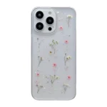 Gypsophila Flowers Pattern TPU Protective Phone Case, For iPhone 15 Pro Max, For iPhone 15 Pro, For iPhone 15 Plus, For iPhone 15