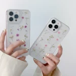 Gypsophila Flowers Pattern TPU Protective Phone Case, For iPhone 15 Pro Max, For iPhone 15 Pro, For iPhone 15 Plus, For iPhone 15 - Image 4