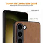ENKAY Retro Leather Skin PC Phone Case with 0.18mm Glass Film, For Samsung Galaxy S23 5G - Image 3
