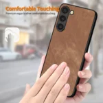 ENKAY Retro Leather Skin PC Phone Case with 0.18mm Glass Film, For Samsung Galaxy S23 5G - Image 4