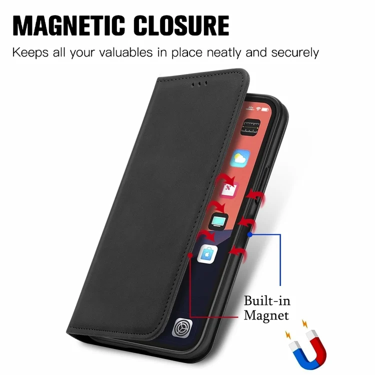 SYA002322602A_3.webp Retro Skin Feel Magnetic Flip Leather Phone Case, For iPhone 15 Pro, For  iPhone 15 Plus, For iPhone 15 - Image 5