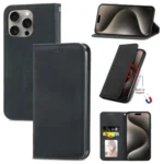 Retro Skin Feel Magnetic Flip Leather Phone Case, For iPhone 16 Pro Max, For iPhone 16 Pro, For iPhone 16 Plus
