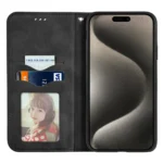 Retro Skin Feel Magnetic Flip Leather Phone Case, For iPhone 16 Pro Max, For iPhone 16 Pro, For iPhone 16 Plus - Image 4