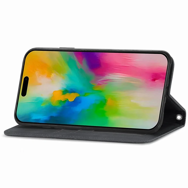 SYA002322612A_3.webp Retro Skin Feel Magnetic Flip Leather Phone Case, For iPhone 16, iPhone 16e, For iPhone 15 Pro Max - Image 5